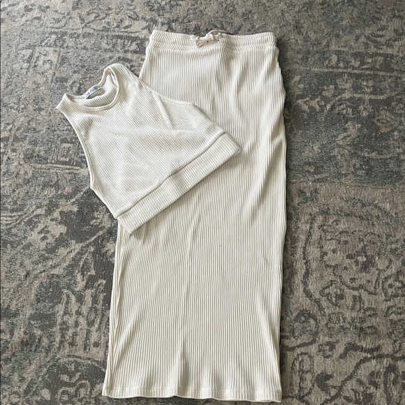 ZARA 2 piece ribbed midi skirt set - Picture 1 of 4